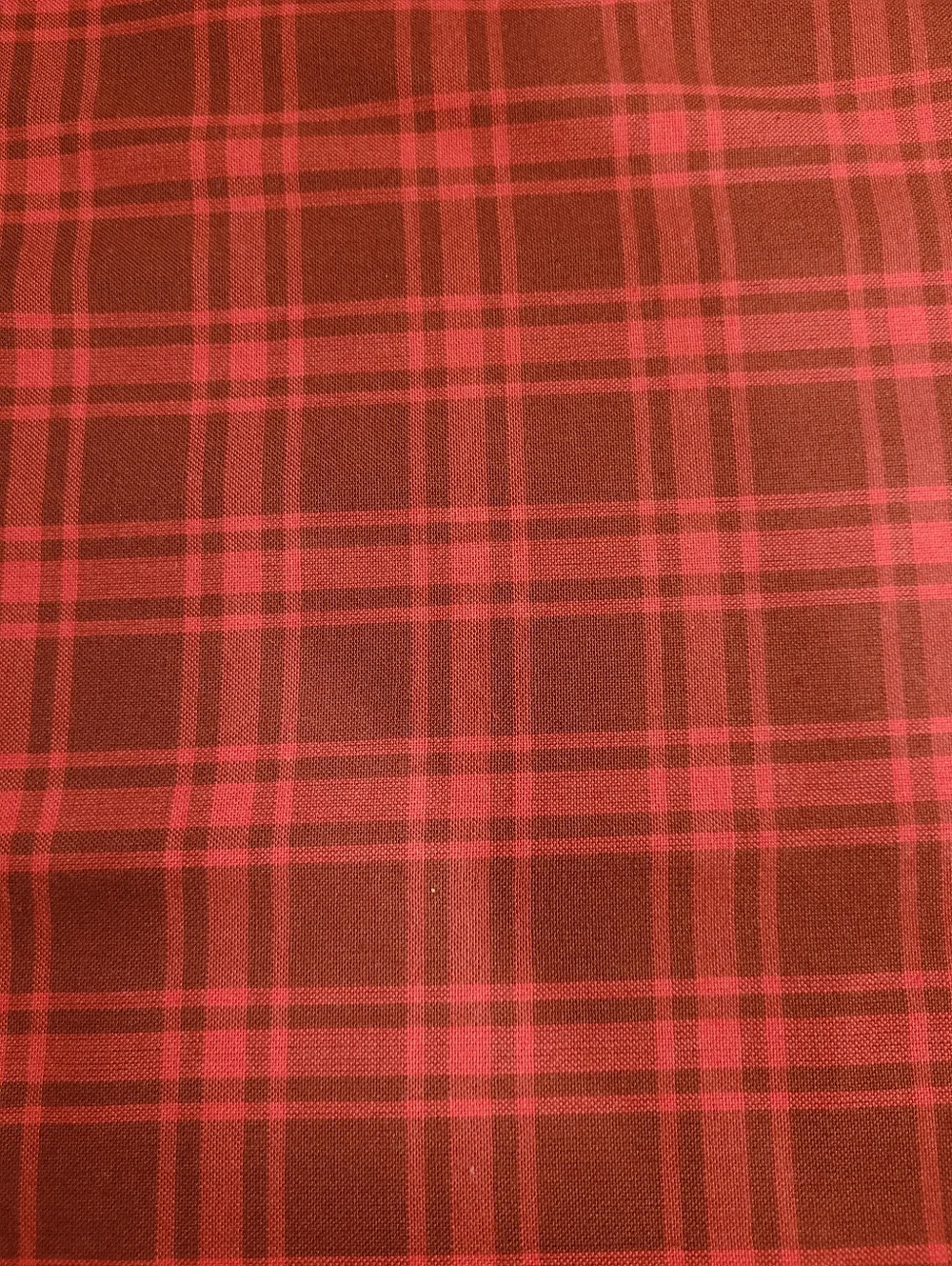 Red Plaid Fabric Unbranded 1 Yard (0804)